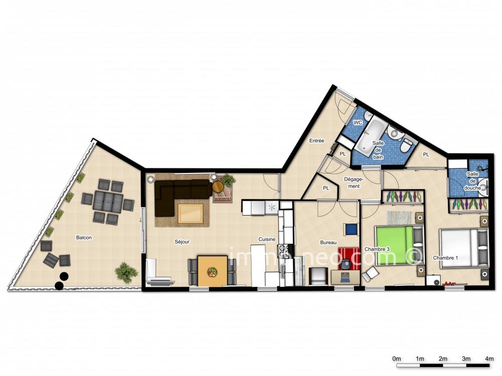 plan appartement 1 facade